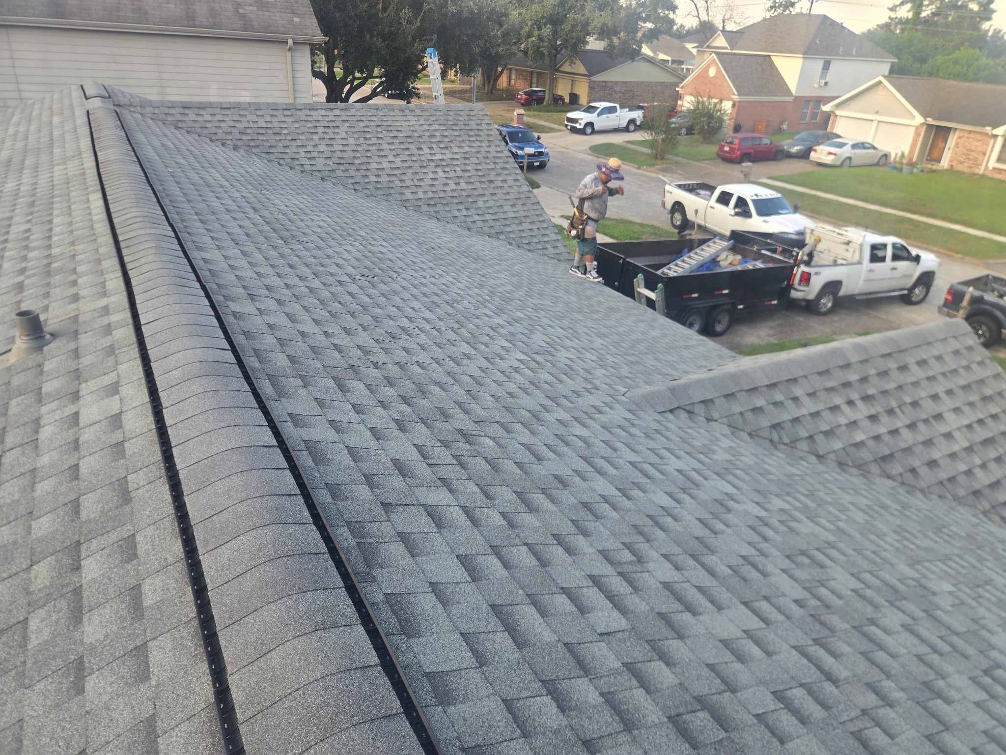 Completed shingle roof