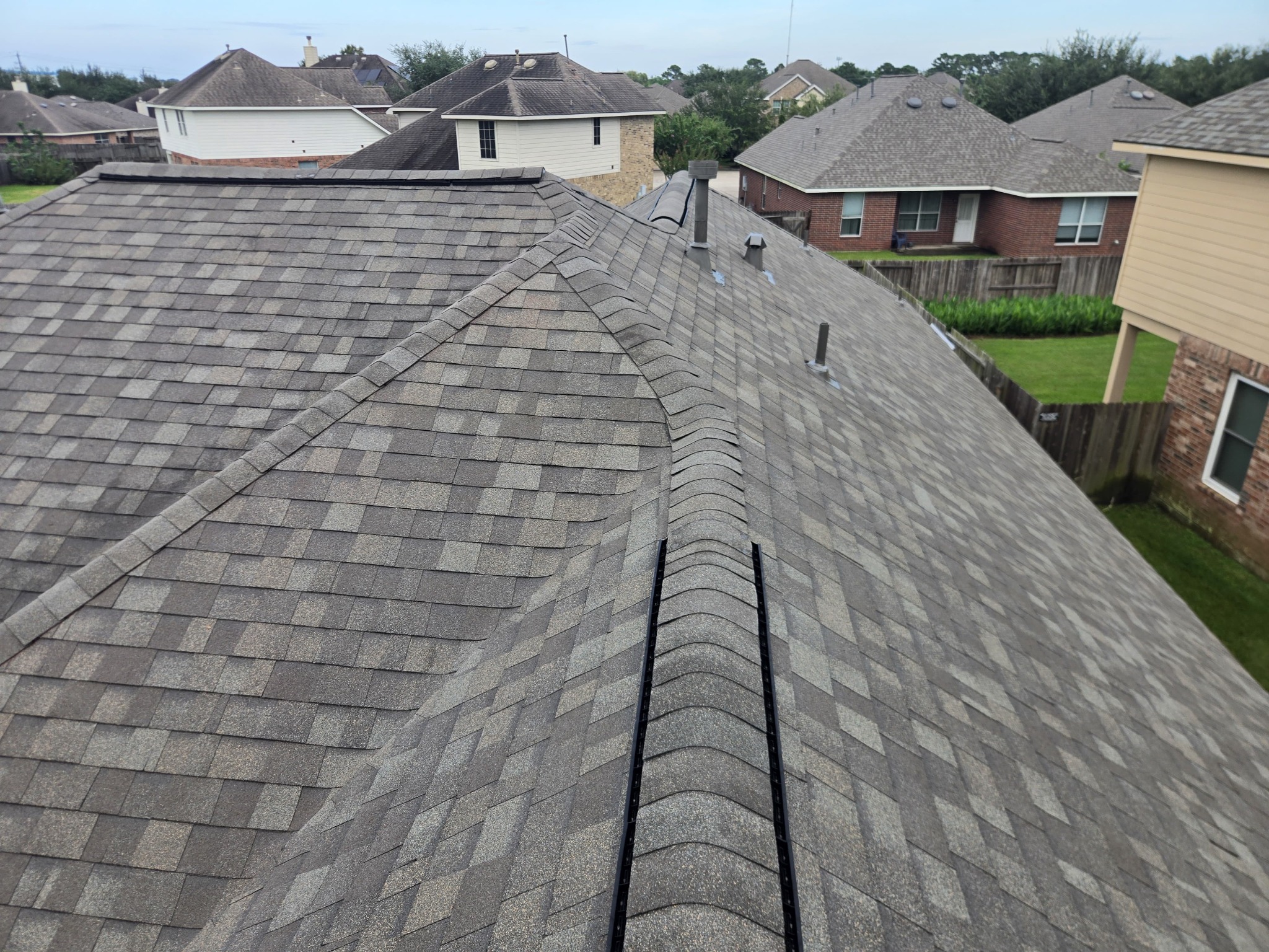 Finished shingle roof