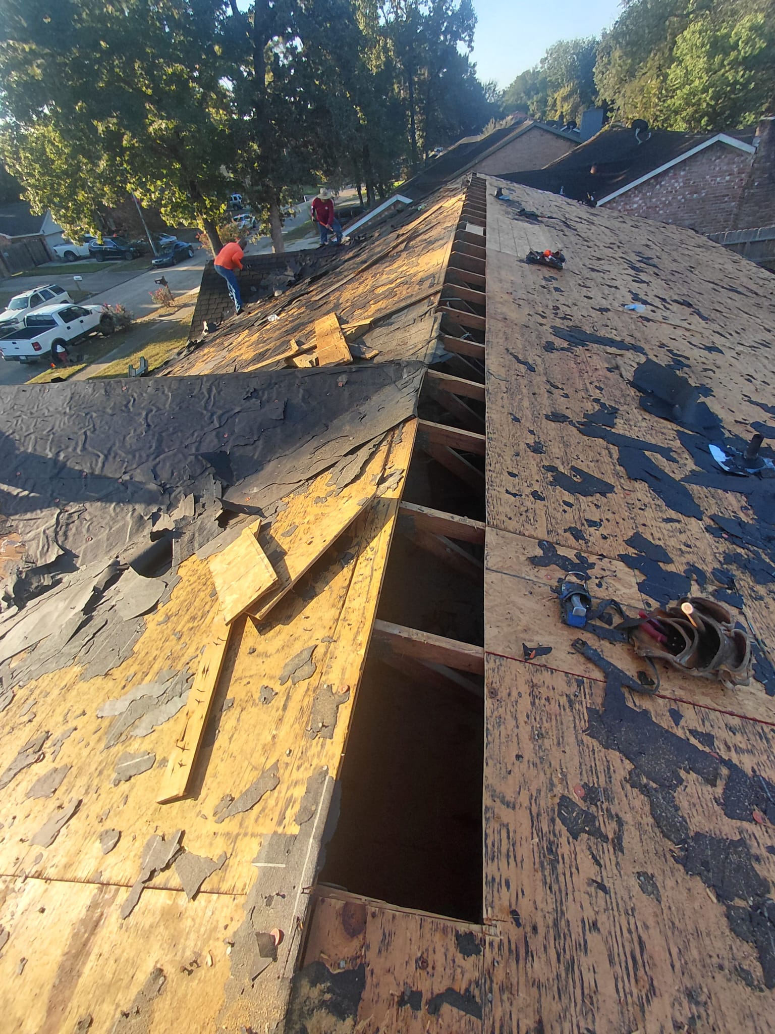 Roof tear-off stage